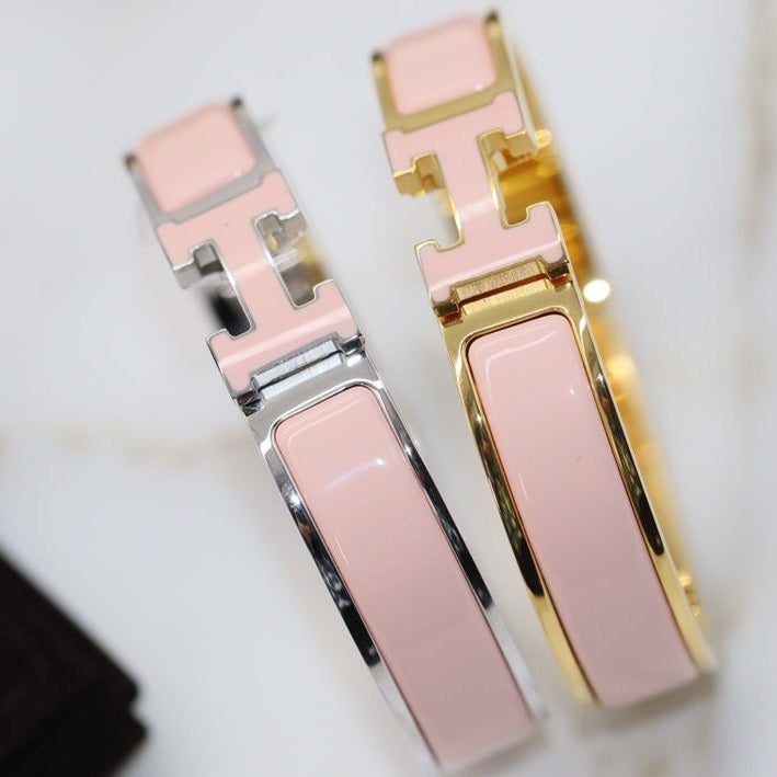 HERMES H BRACELET 12MM PINK