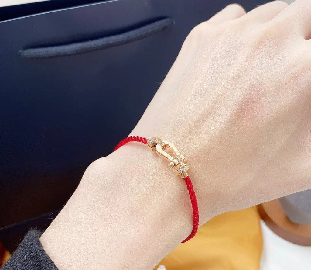 FRED FORCE 10 HALF DIAMOND PINK GOLD RED CORDERI LARGE AND MEDIUM MODEL