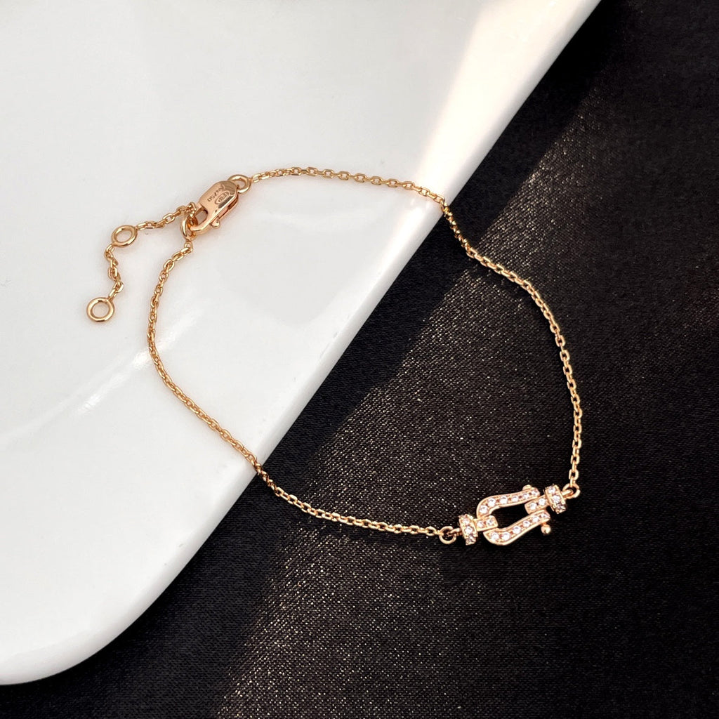 FRED FORCE 10 FULL DIAMOND BUCKLE CHAIN LINK MINI MODEL BRACELET