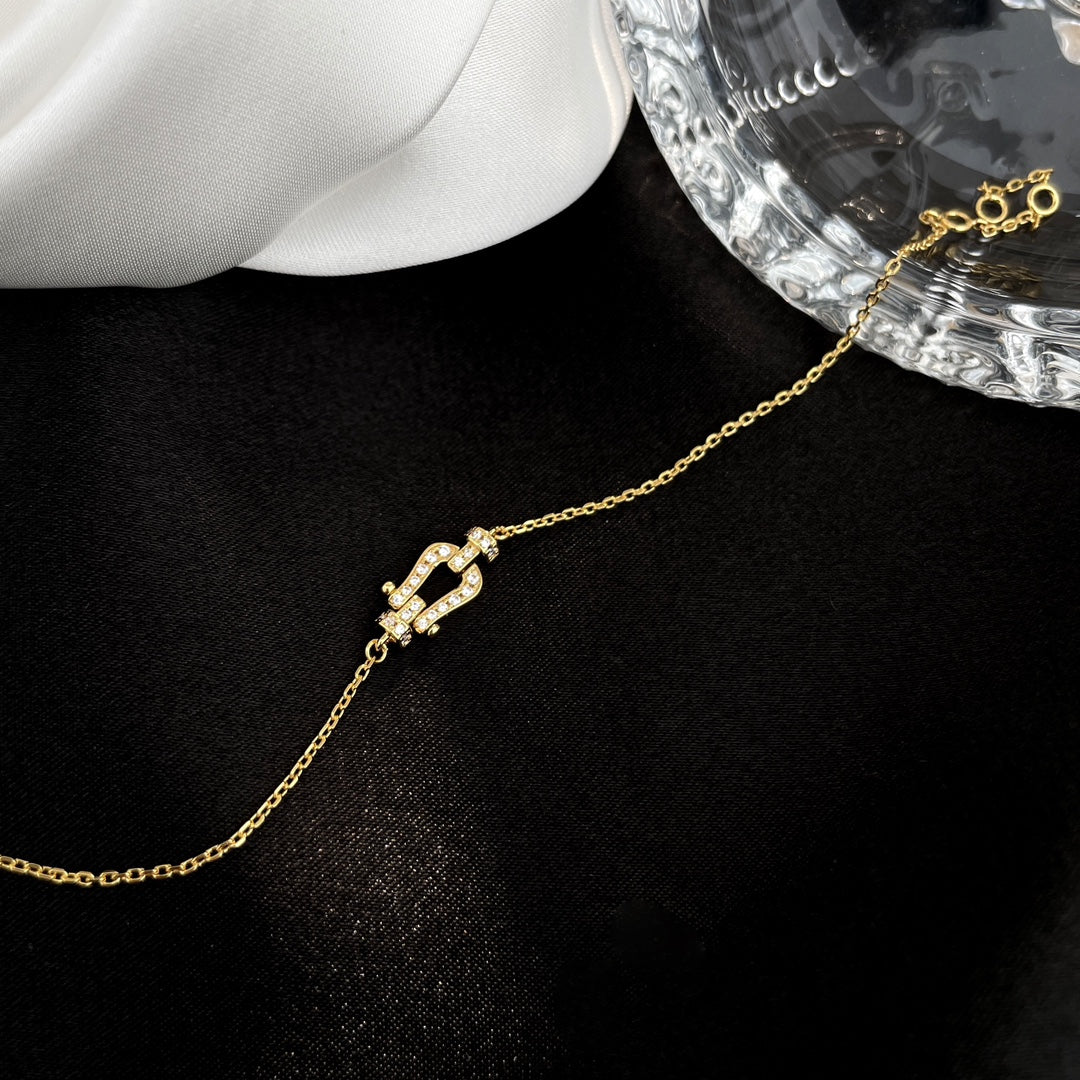 FRED FORCE 10 FULL DIAMOND BUCKLE CHAIN LINK MINI MODEL BRACELET