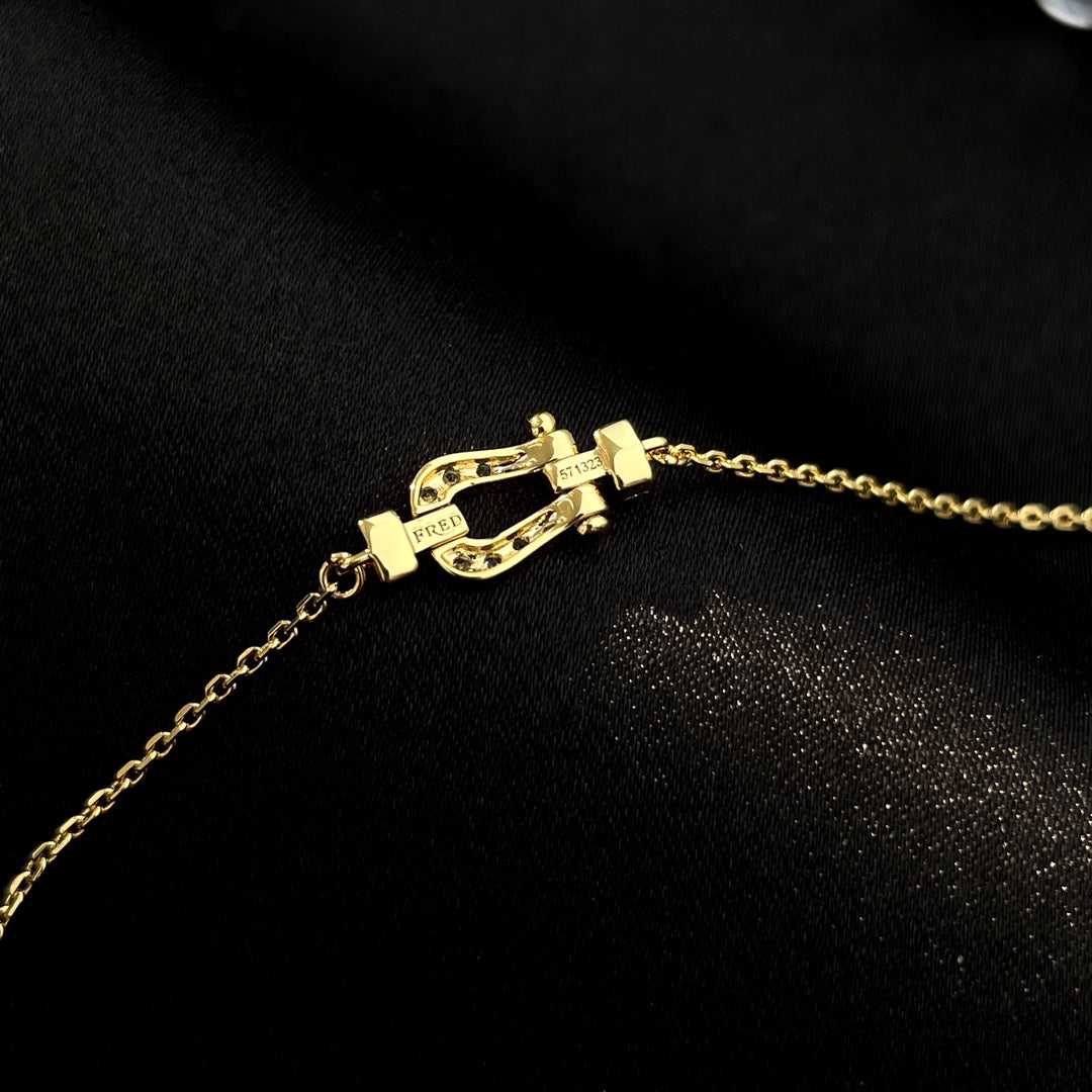 FRED FORCE 10 FULL DIAMOND BUCKLE CHAIN LINK MINI MODEL BRACELET