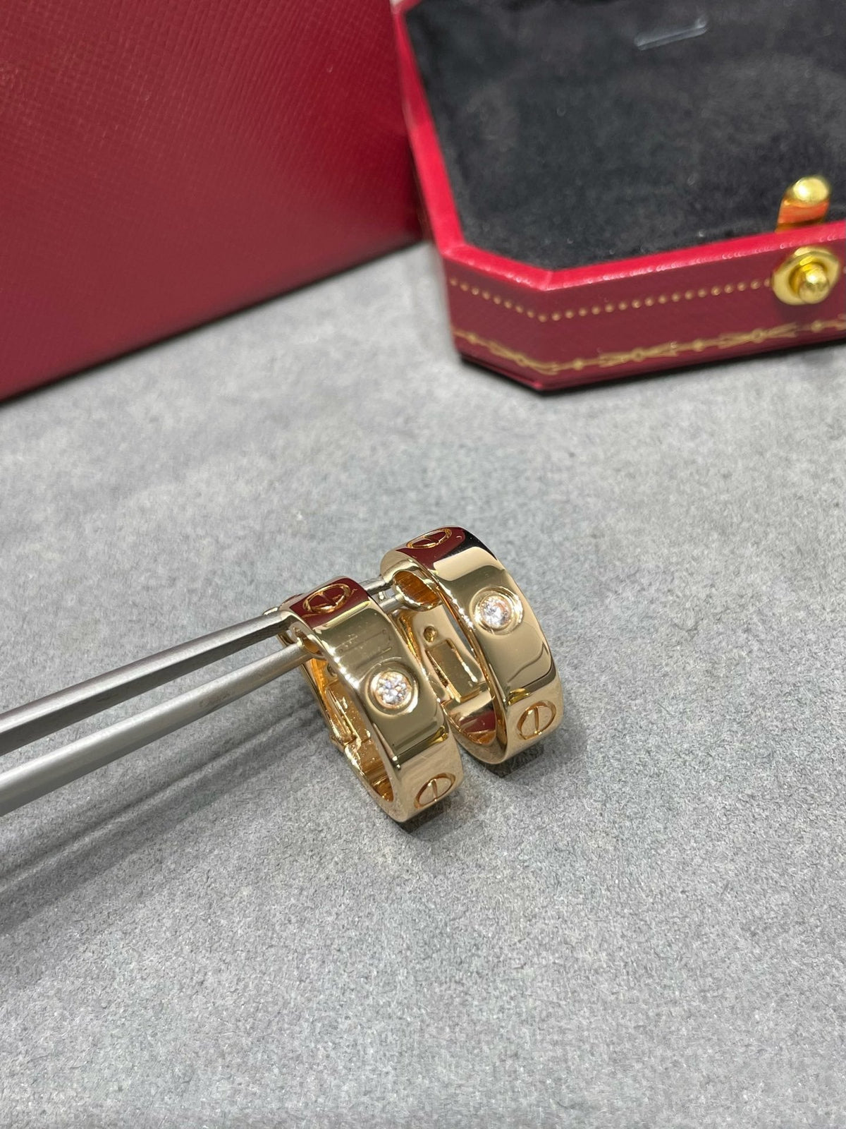 CARTIER LOVE 5.5MM 1 DIAMOND EARRINGS