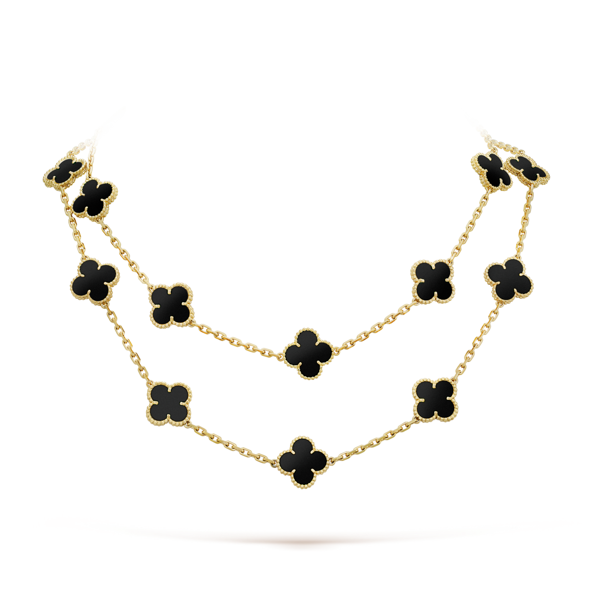VCA CLOVER 20 MOTIFS ONYX NECKLACE