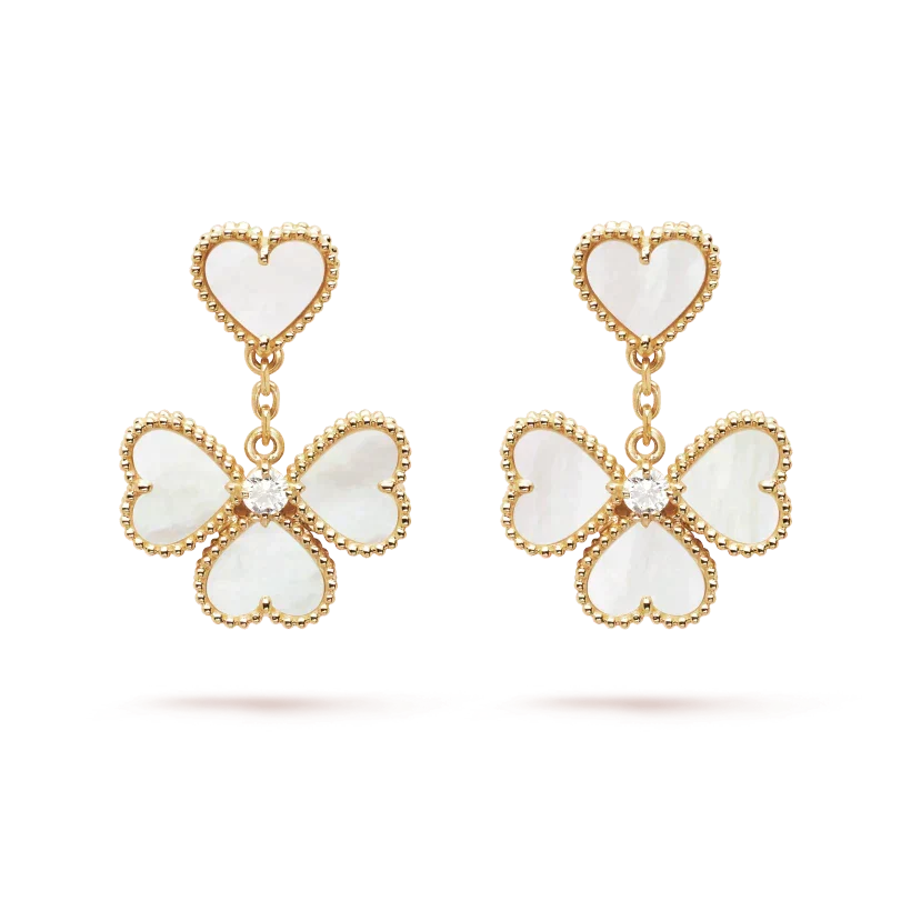 VCA CLOVER SWEET WHITE MOP EARRINGS