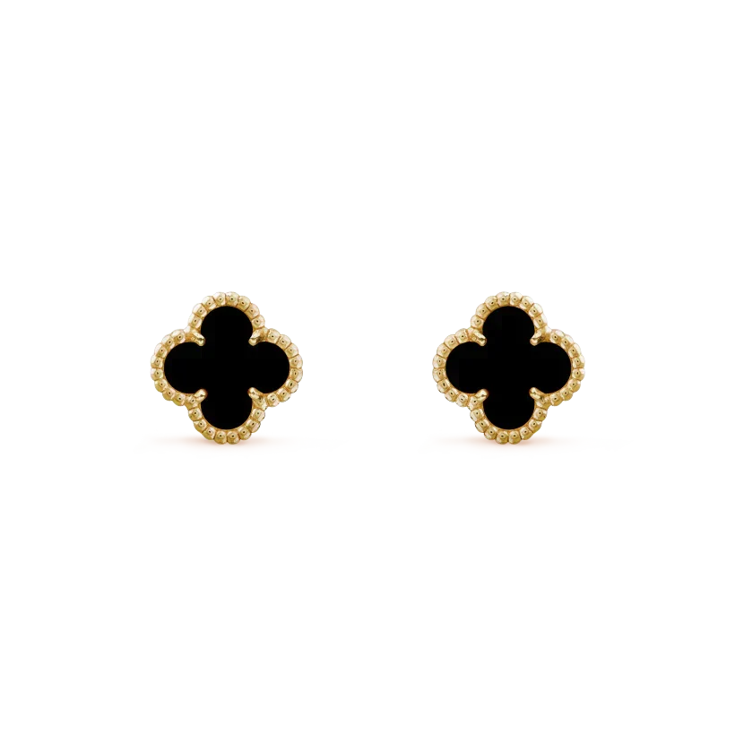 VCA CLOVER MINI 9.5MM BLACK MOP EARRINGS