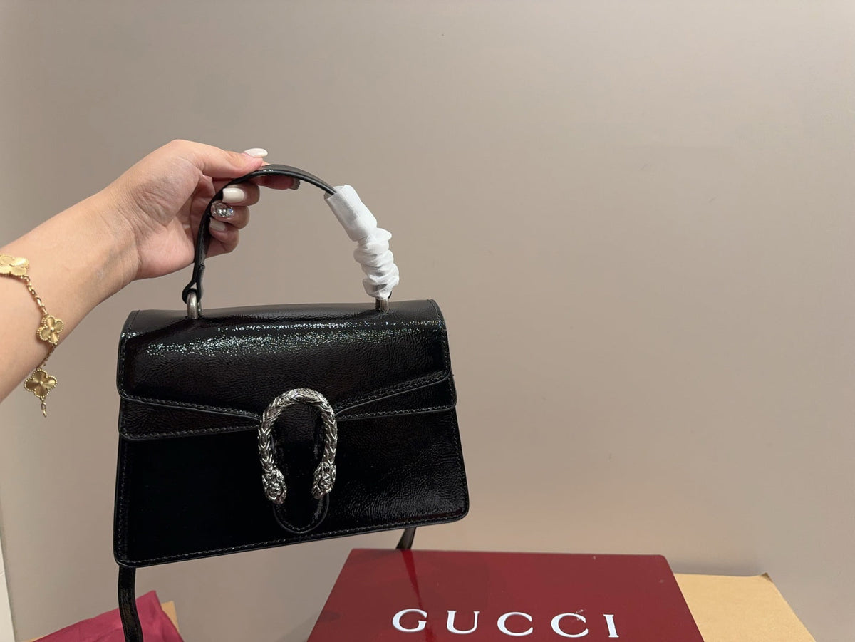 gucci-glossy-black-handbag-crossbody-24x17cm Crossbody