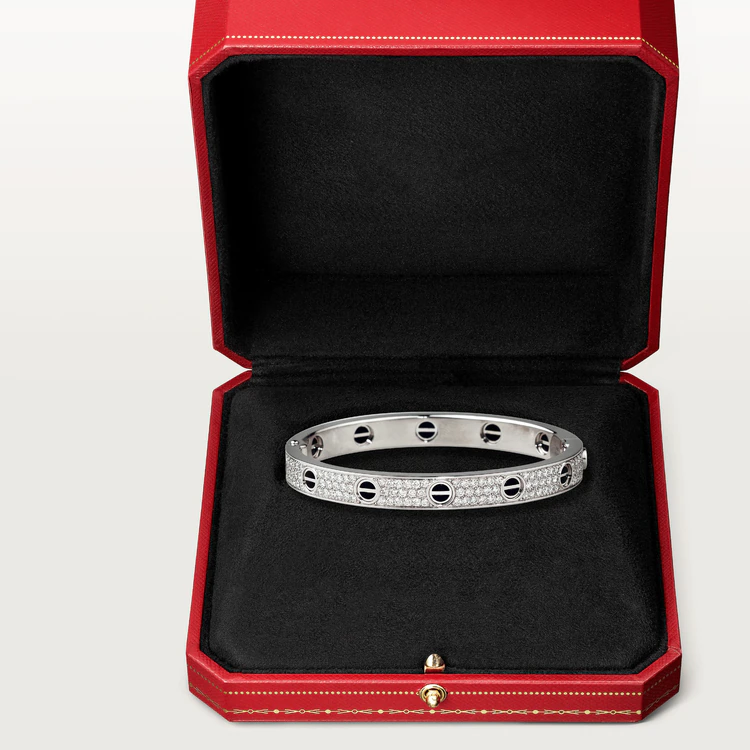 CARTIER LOVE BRACELET 6.1MM DIAMOND-PAVED CERAMIC