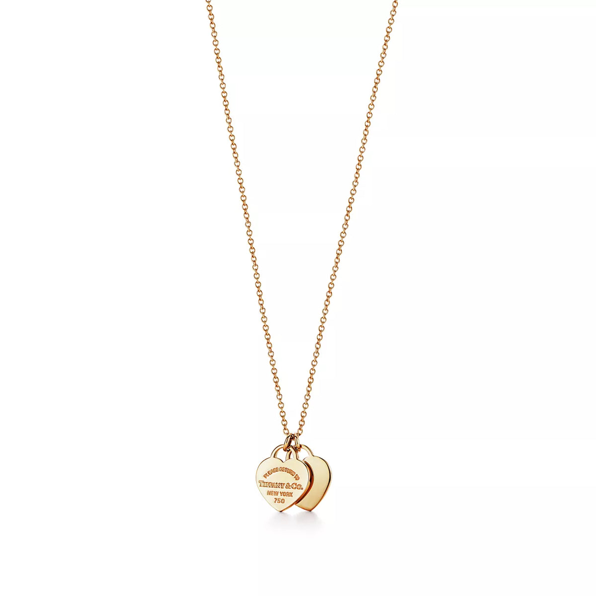 Tiffany Return to Tiffany Pendant w/Chain 18k Yellow Gold No Gemstone Mini Necklaces