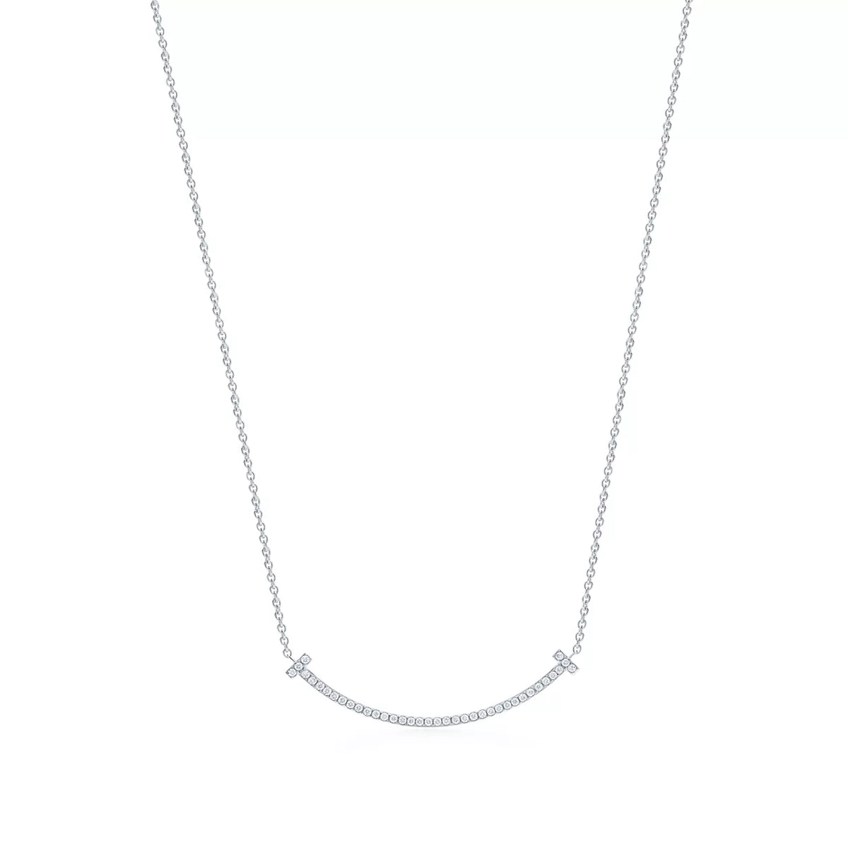 Tiffany T Smile Pendant with Diamonds Necklaces