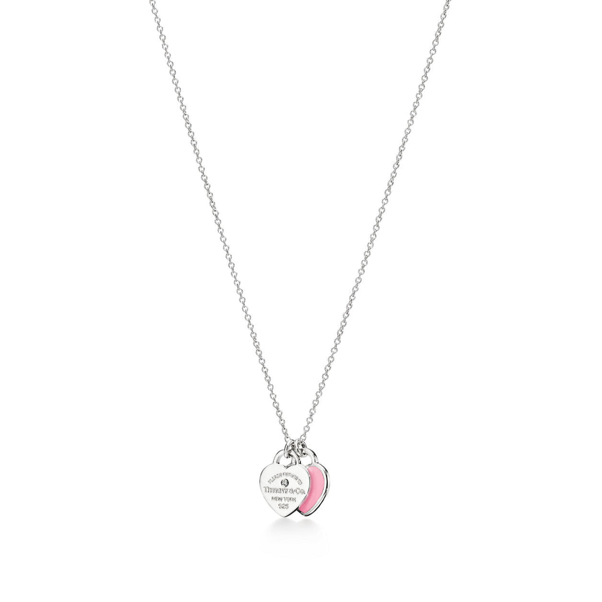 Tiffany Return to Tiffany Double Heart Tag Pendant in Silver and Gold Mini Necklaces