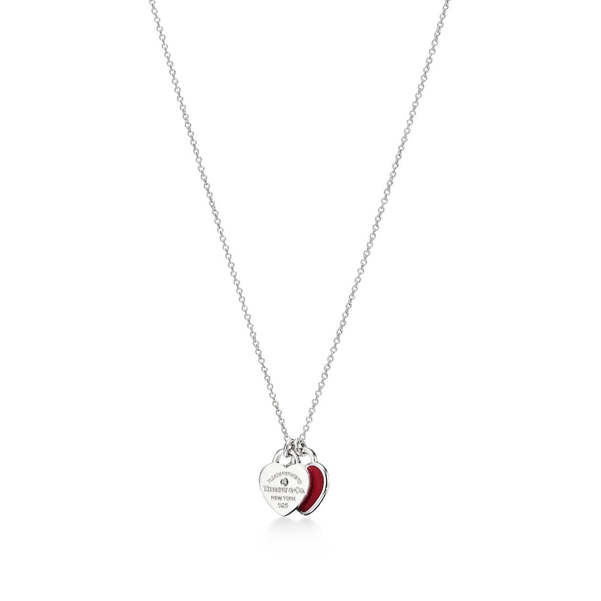 Tiffany Return to Tiffany Double Heart Tag Pendant in Silver and Gold Mini Necklaces