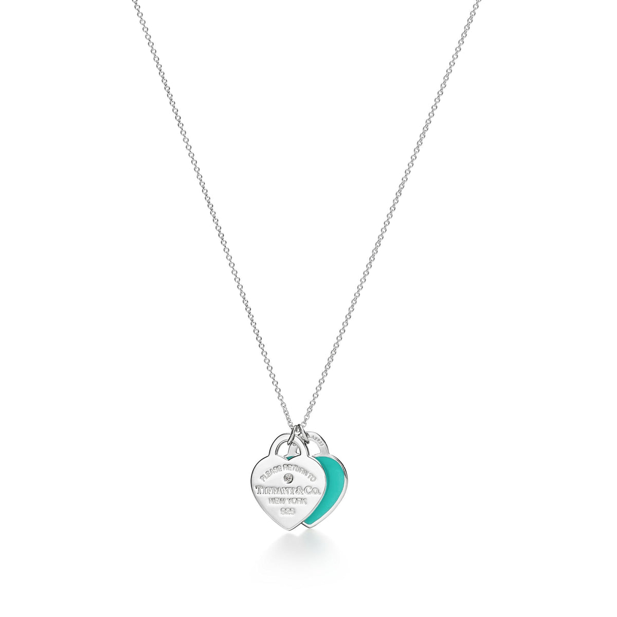 Tiffany Return to Tiffany Double Heart Tag Pendant in Silver and Gold Mini Necklaces