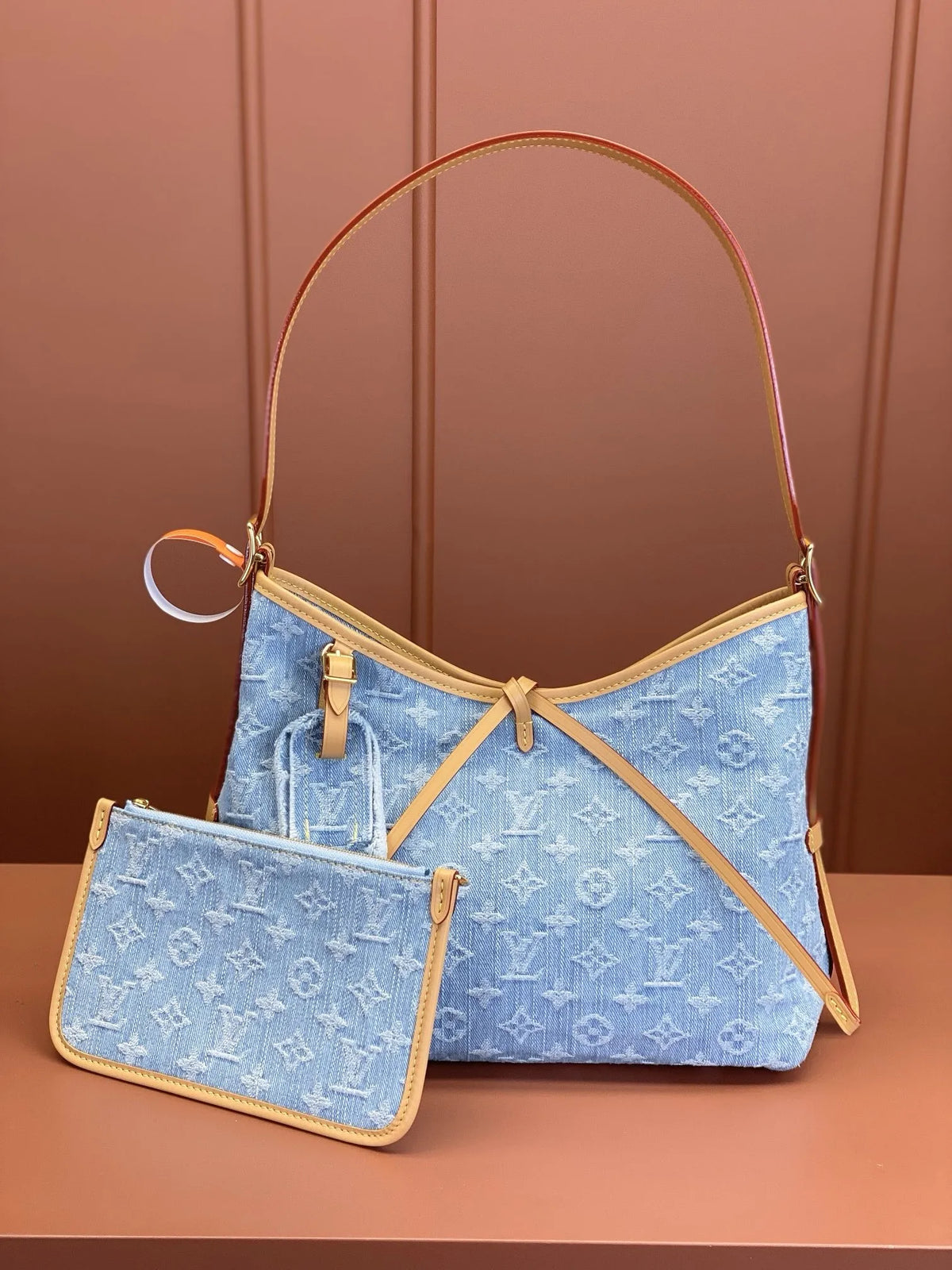 lv-carryall-denim-bag Shoulder
