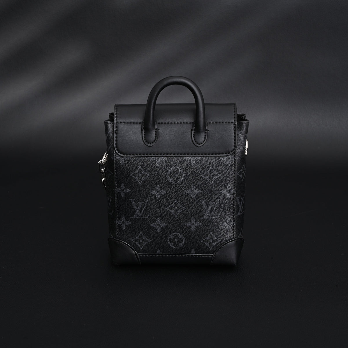 louis-vuitton-soft-trunk-messenger-monogram-eclipse-canvas-with-silver-chain Crossbody