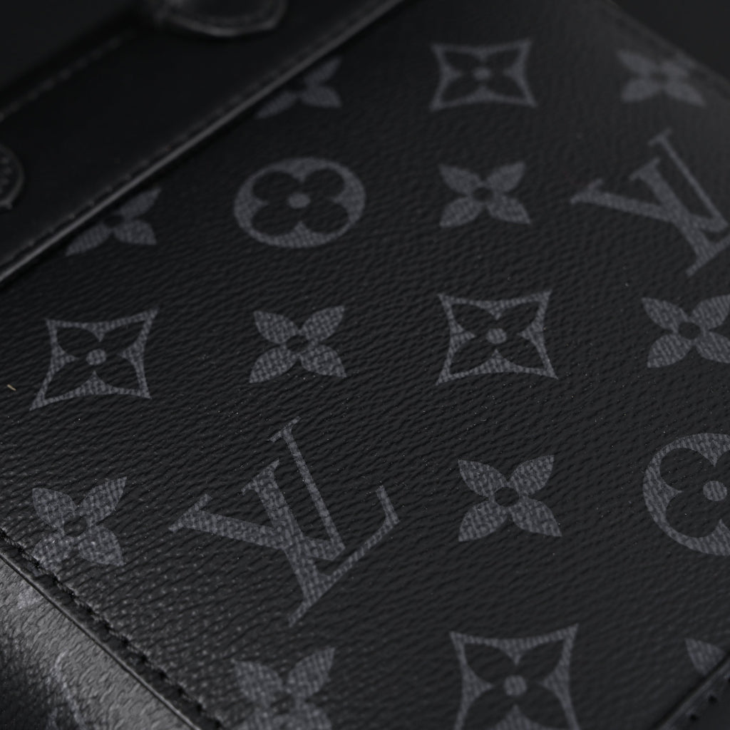 louis-vuitton-soft-trunk-messenger-monogram-eclipse-canvas-with-silver-chain Crossbody