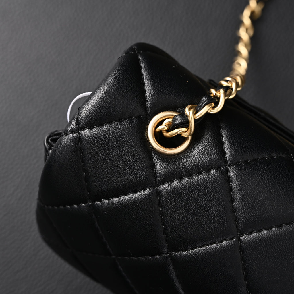 chanel-classic-flap-mini-bag-black-quilted-lambskin-with-gold-tone-hardware Crossbody