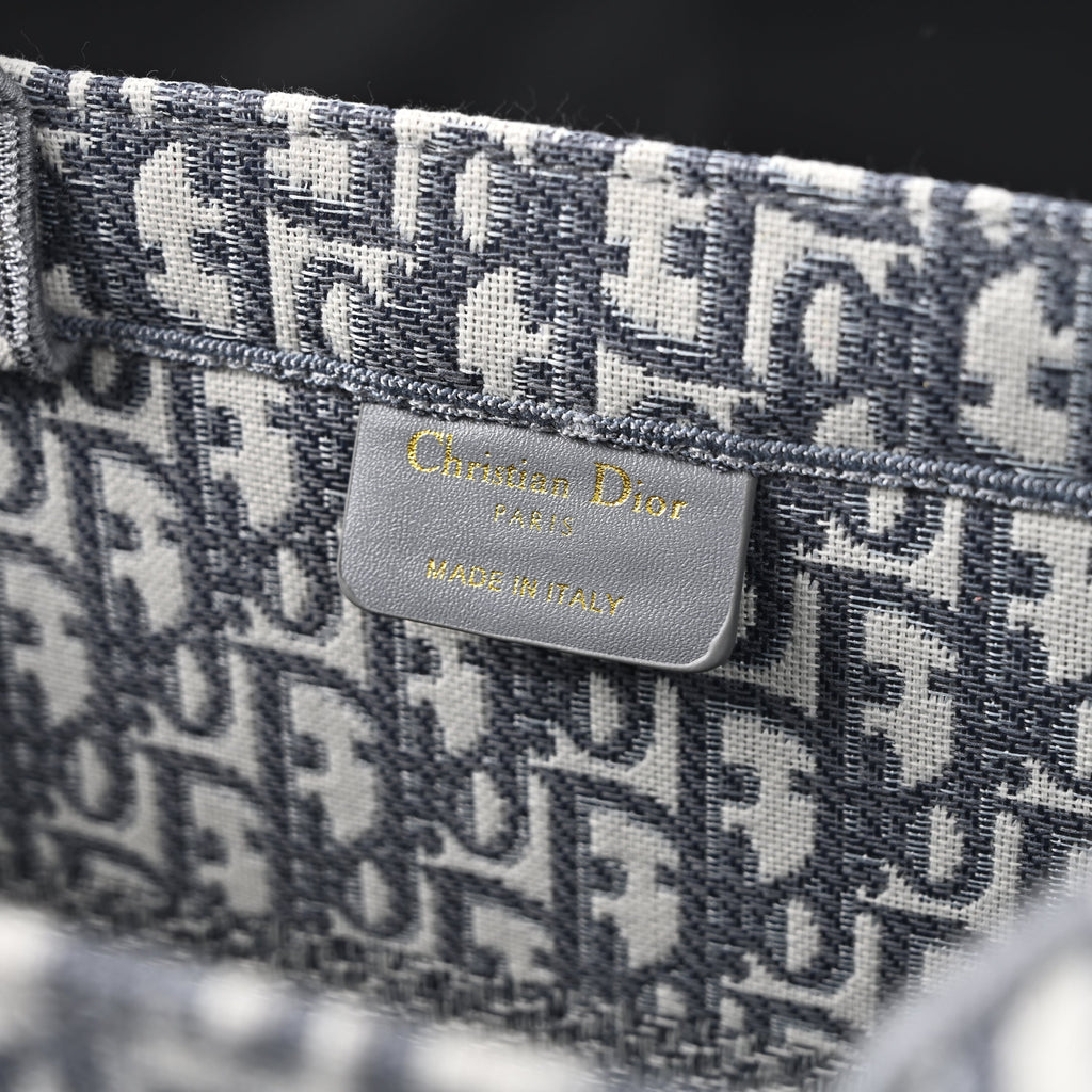 christian-dior-large-book-tote-grey-oblique-embroidery Tote