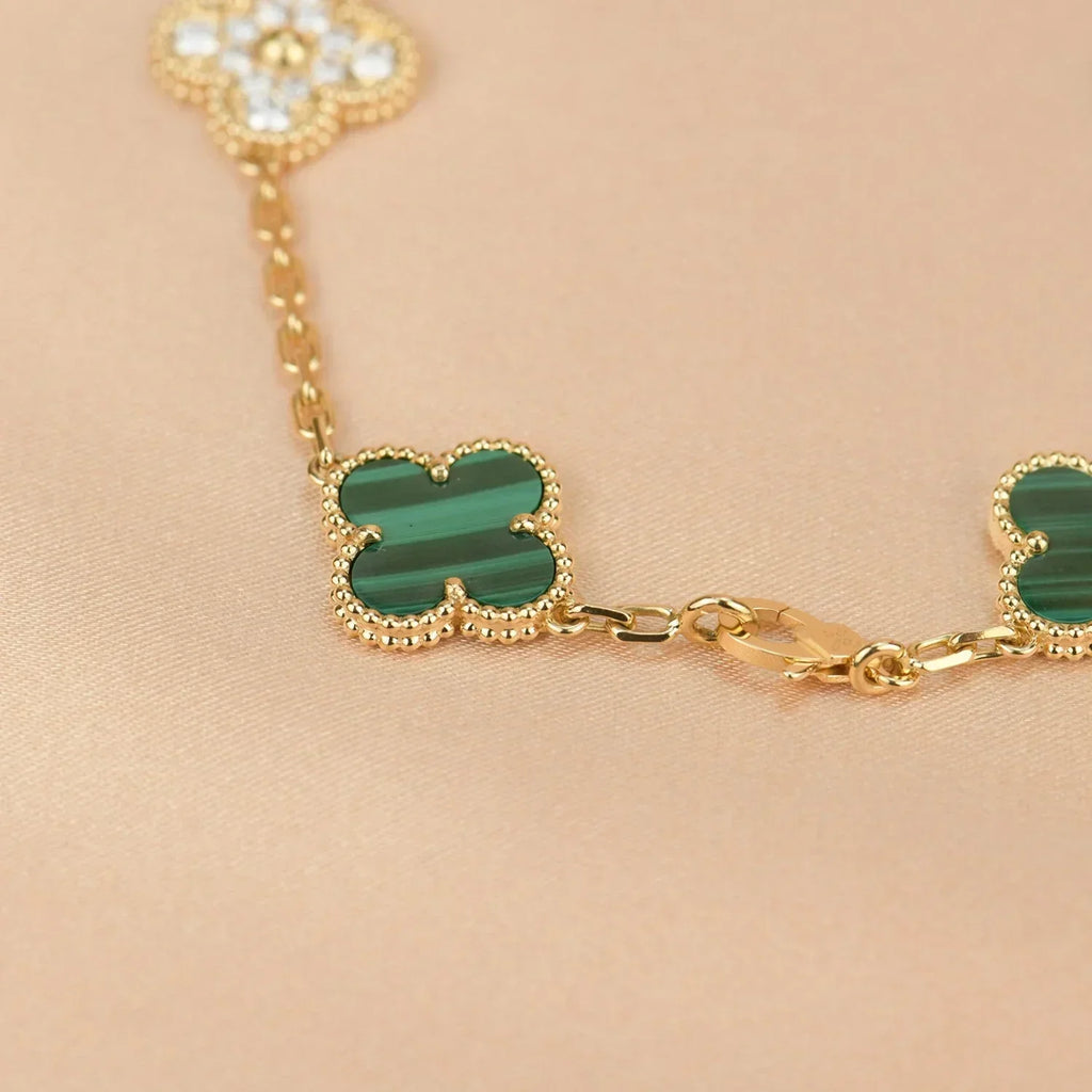 VCA CLOVER 5 MOTIF MALACHITE BRACELET COLLECTION