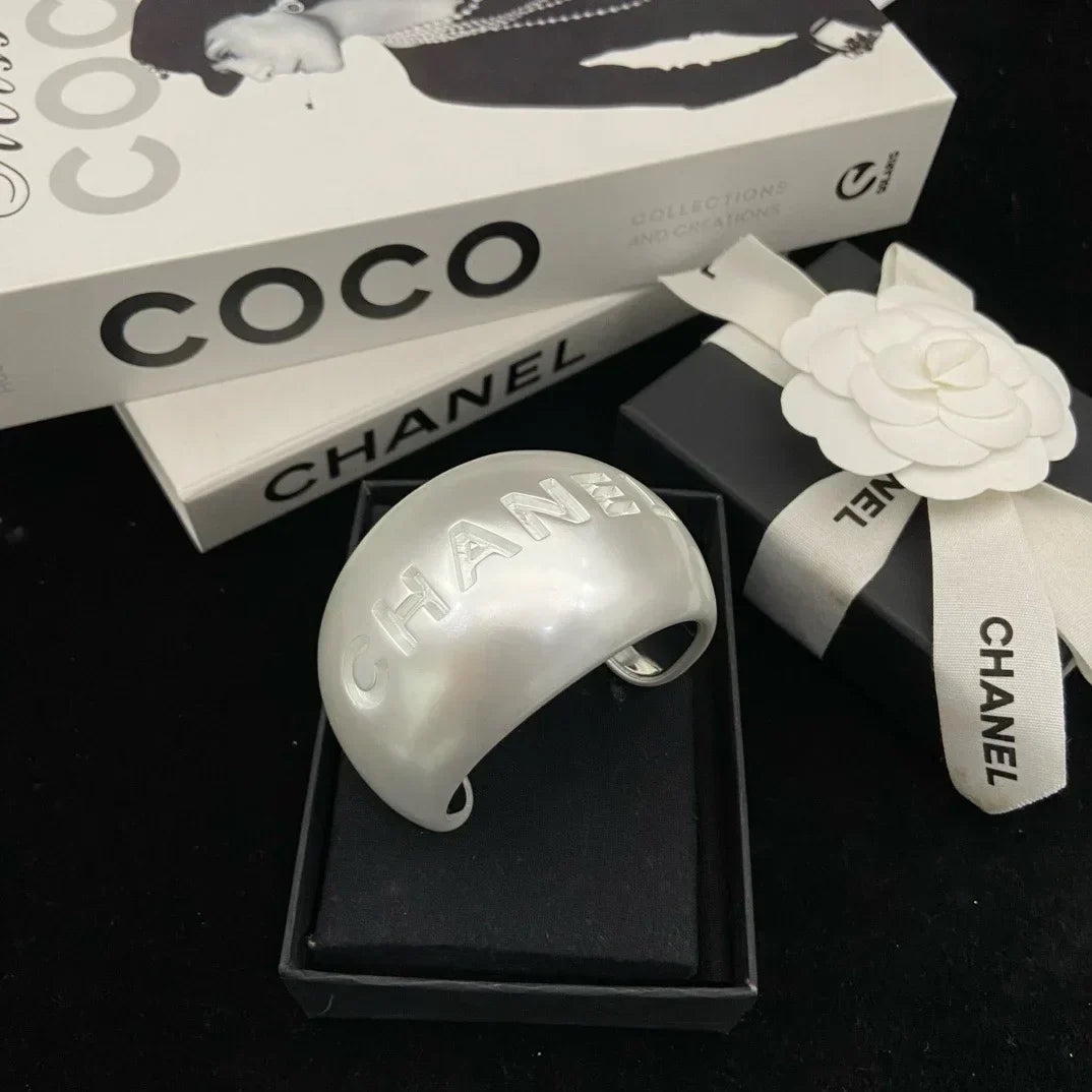 Chanel White Bangle Bracelets