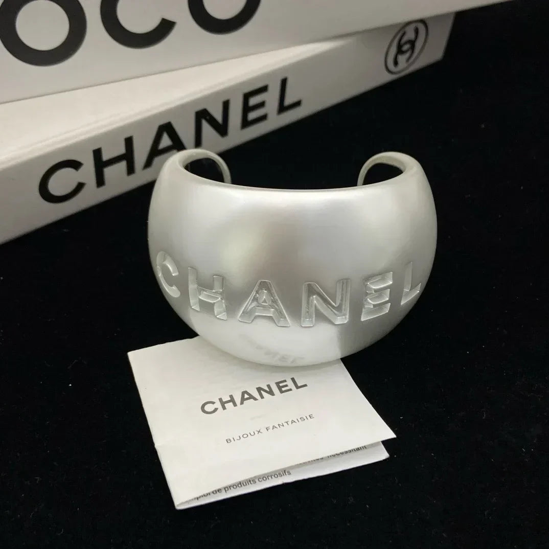 Chanel White Bangle Bracelets