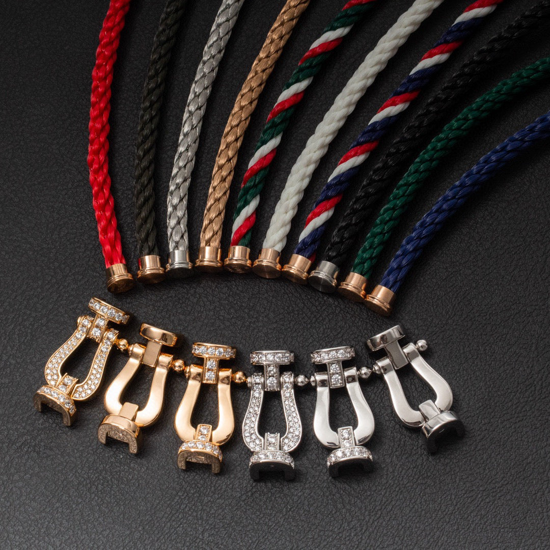 FRED FORCE LARGE HORSESHOE NO DIAMOND BRACELET ROSE GOLD