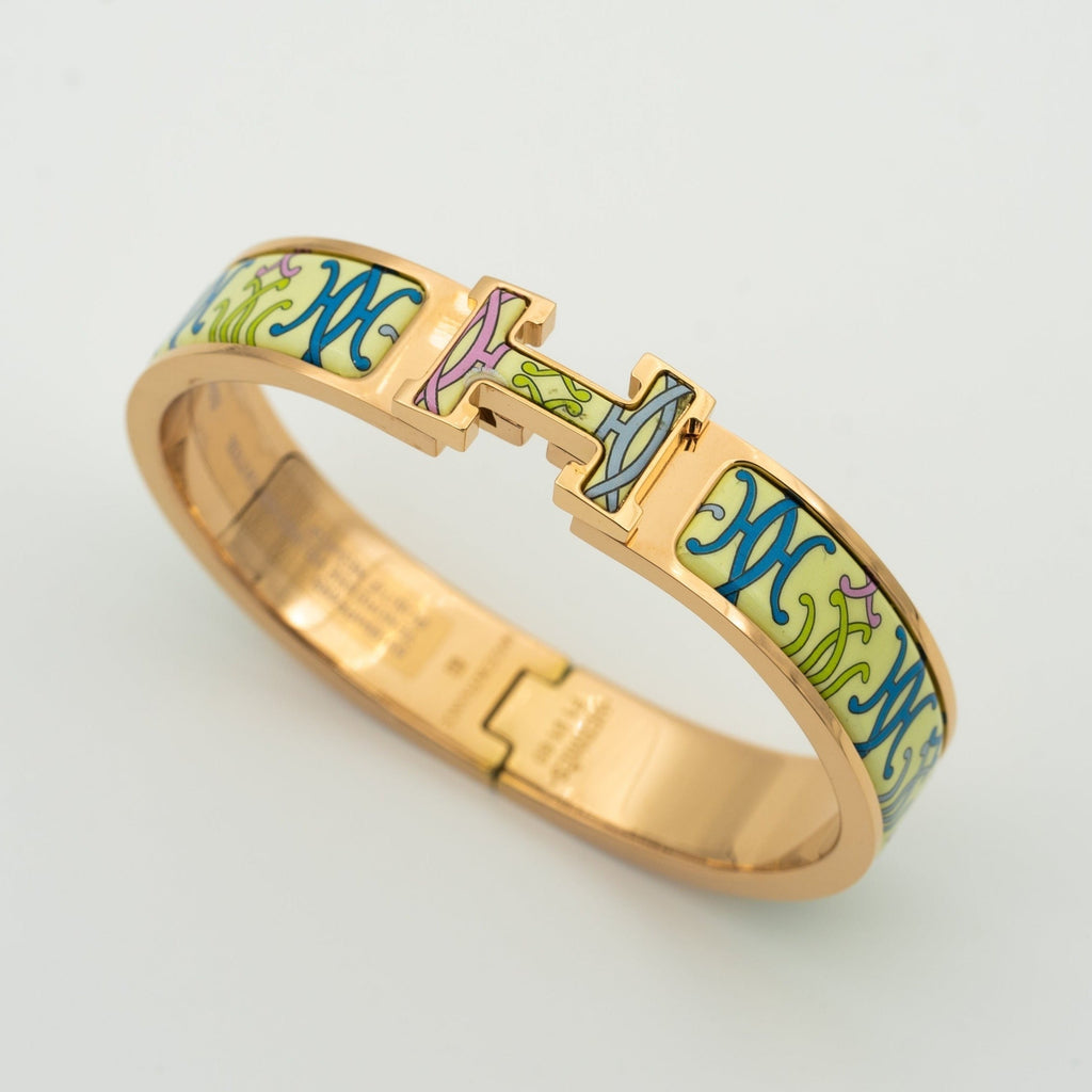 HERMES H BRACELET BEIGE MULTICOLOR