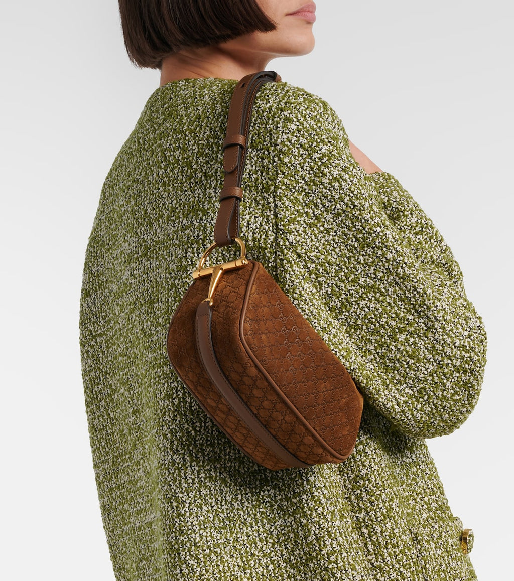 gucci-half-horsebit-suede-shoulder-bag Shoulder