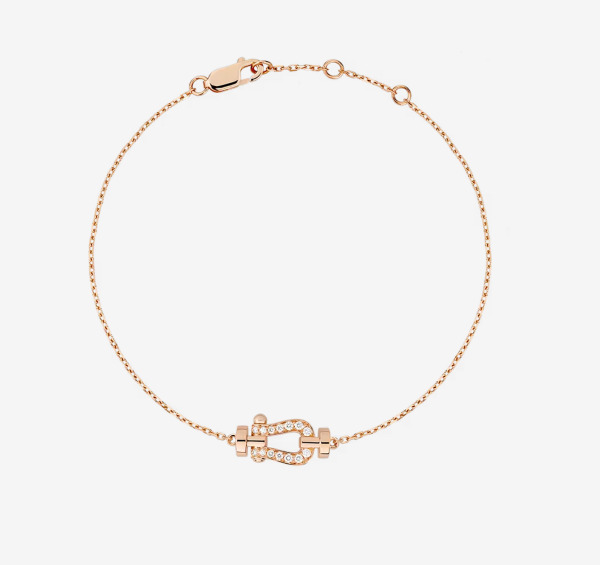 FRED FORCE 10 FULL DIAMOND BUCKLE CHAIN LINK MINI MODEL BRACELET