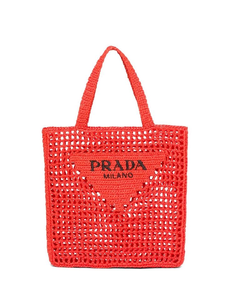 prada-womens-natural-crochet-tote-bag-orange Tote