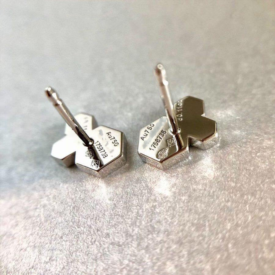 CHAUMET BEE LOVE SILVER DIAMOND EARRINGS