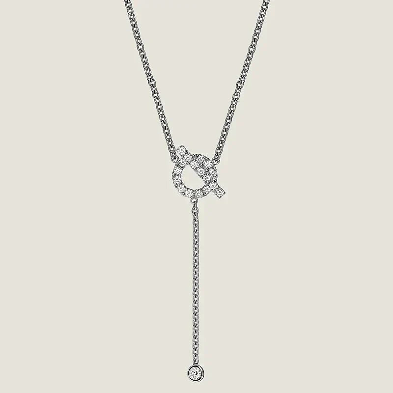 HERMES FINESSE SILVER DIAMOND NECKLACE