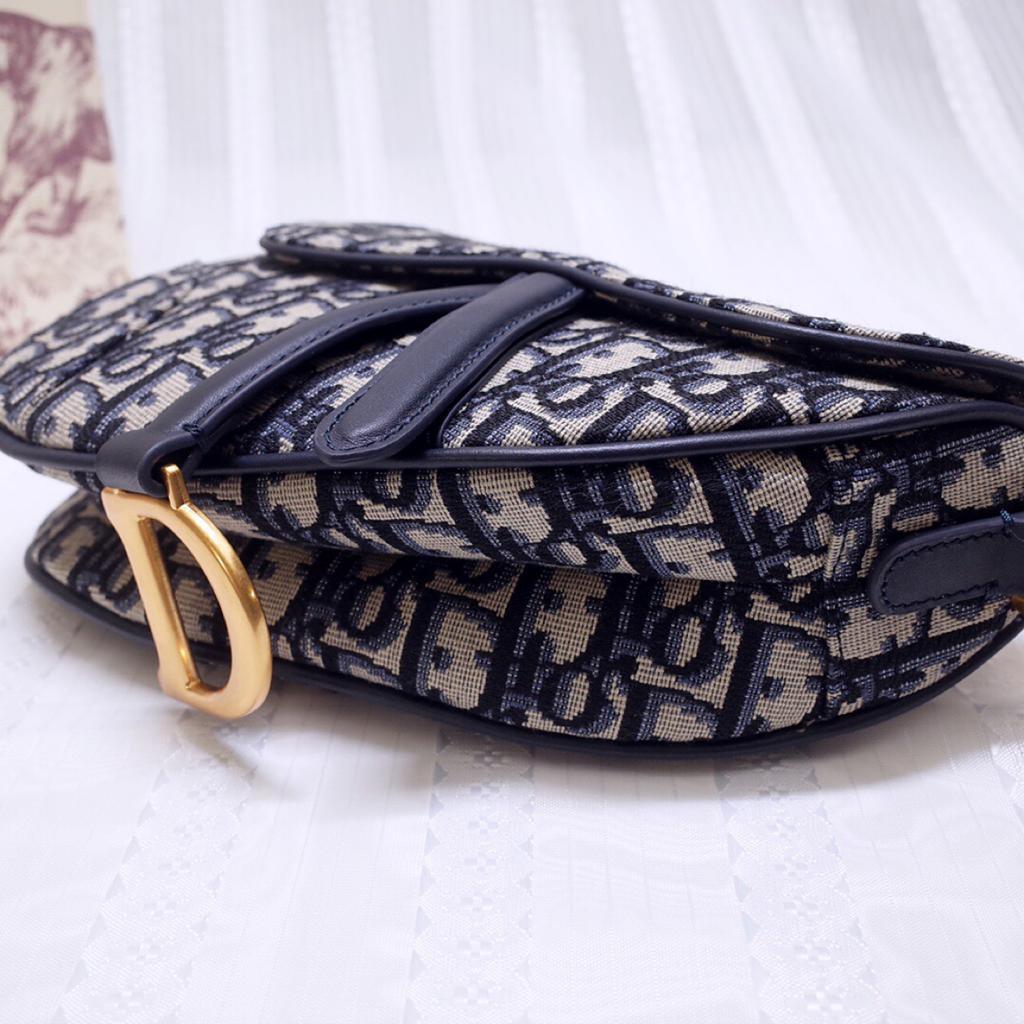 dior-mini-saddle-bag-blue-oblique-jaquard Shoulder