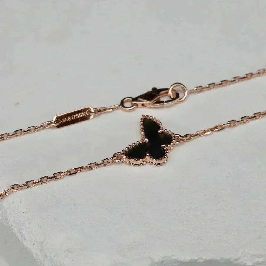 VCA BUTTERFLY ONYX BUTTERFLY BRACELET