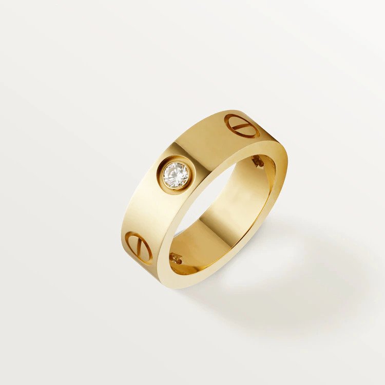 CARTIER LOVE RING 5.5MM 3 DIAMONDS PINK GOLD